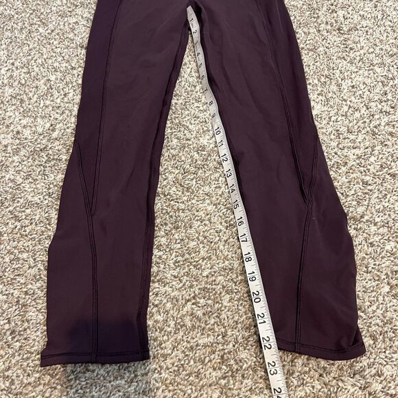 Lululemon Leggings Womens 4 Purple High Rise Ankle Zip Pocket Running Yoga - Picture 2 of 5